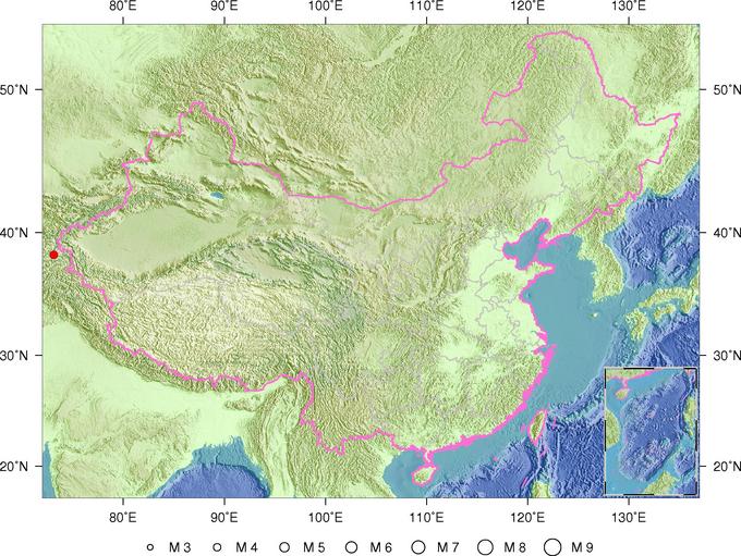 2月15日15时50分塔吉克斯坦发生4.3级地震
