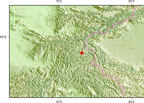 2月15日15时50分塔吉克斯坦发生4.3级地震