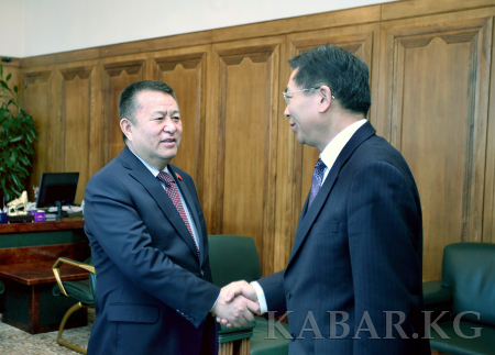 吉议会议长奇尼拜·吐尔孙别科夫接见中国驻吉大使肖清华
